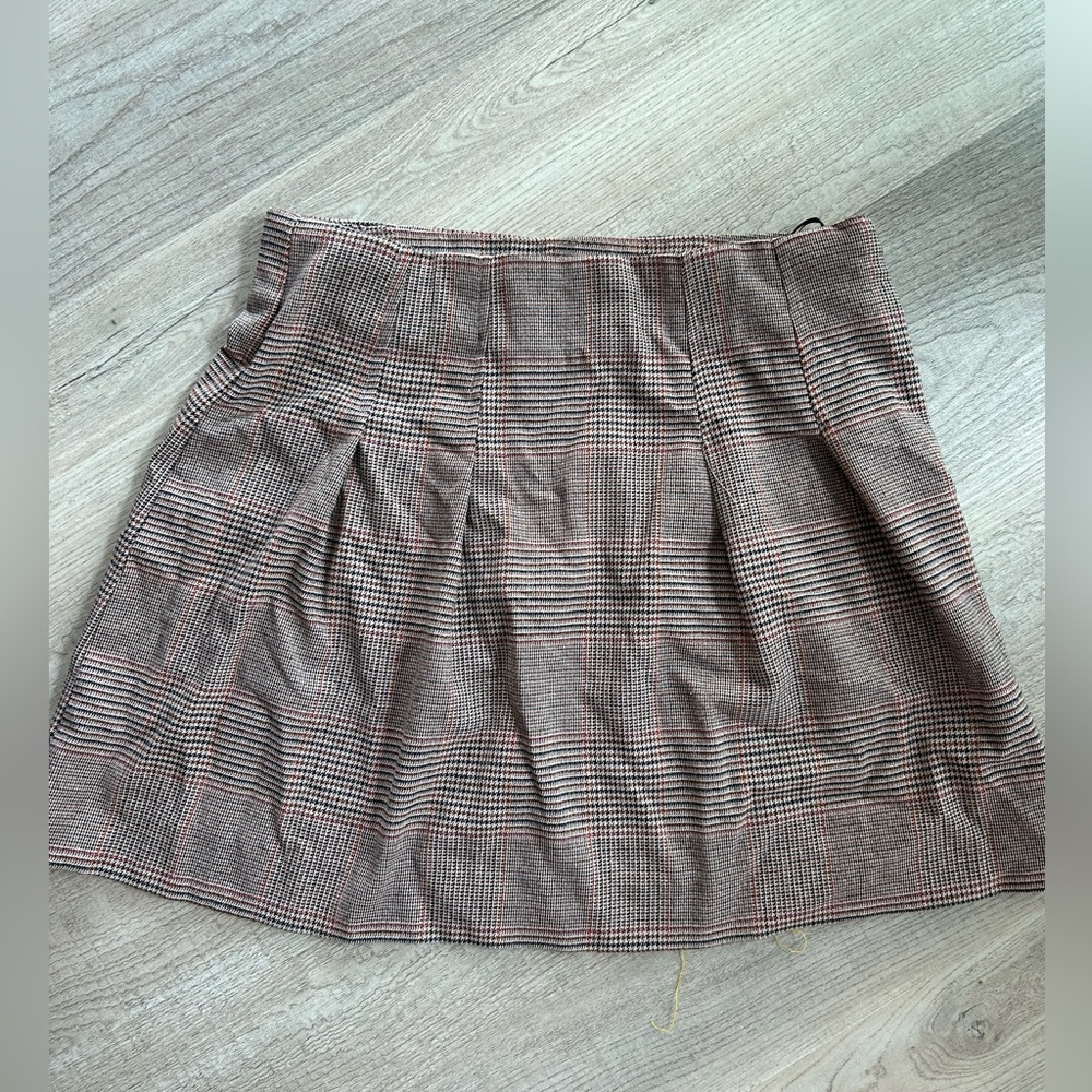 ZARA PLAID pleated Mini Skirt
